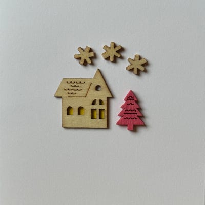 Handcrafted - House and Tree Christmas Card (2023)