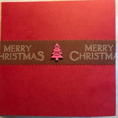 Handcrafted - Pink Tree Christmas Card (2017)