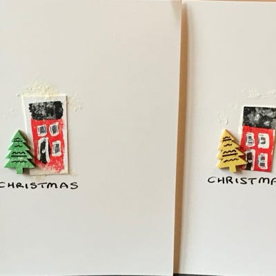 Handcrafted - Houses and Tree Christmas Card (2018)